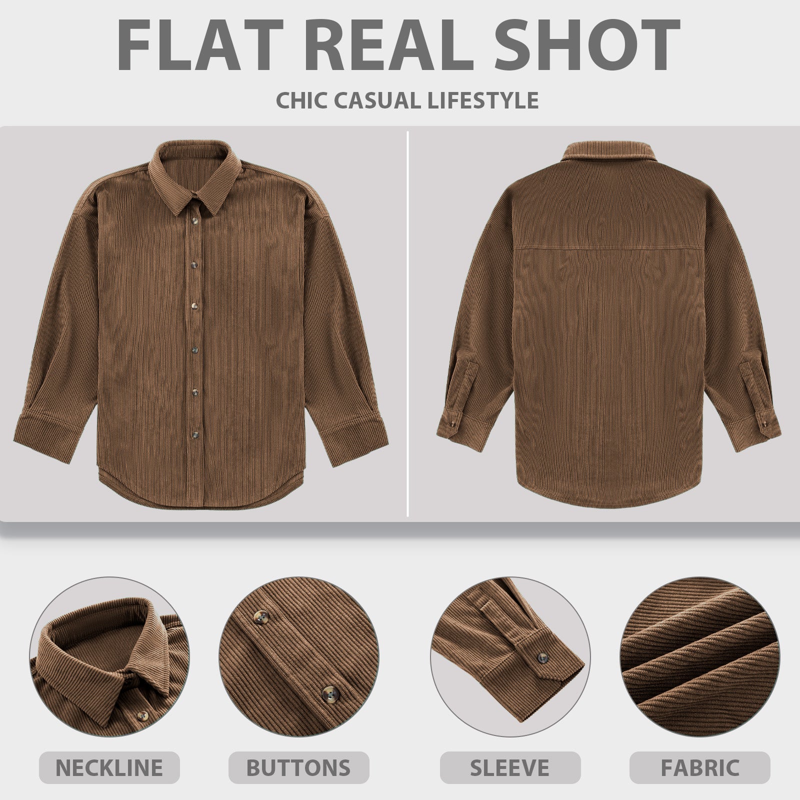 Corduroy Relaxed Button-Up Shirt