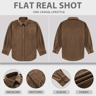 Corduroy Relaxed Button-Up Shirt