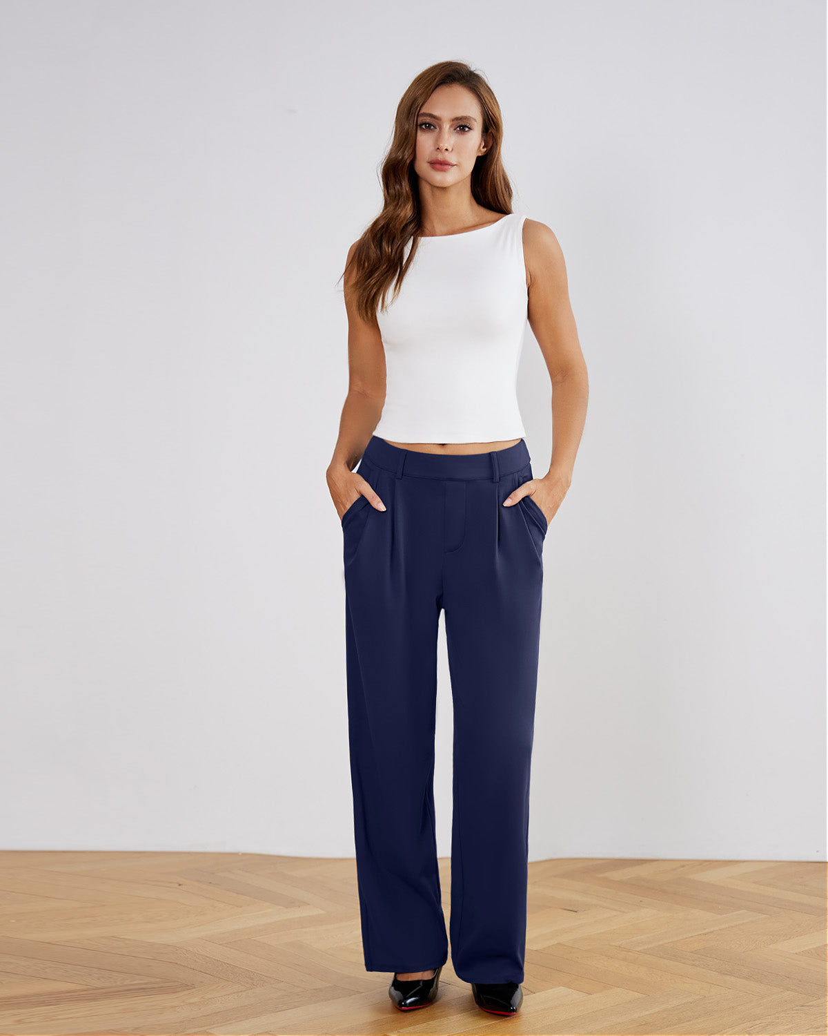 Stretchy High-Rise Office Trousers