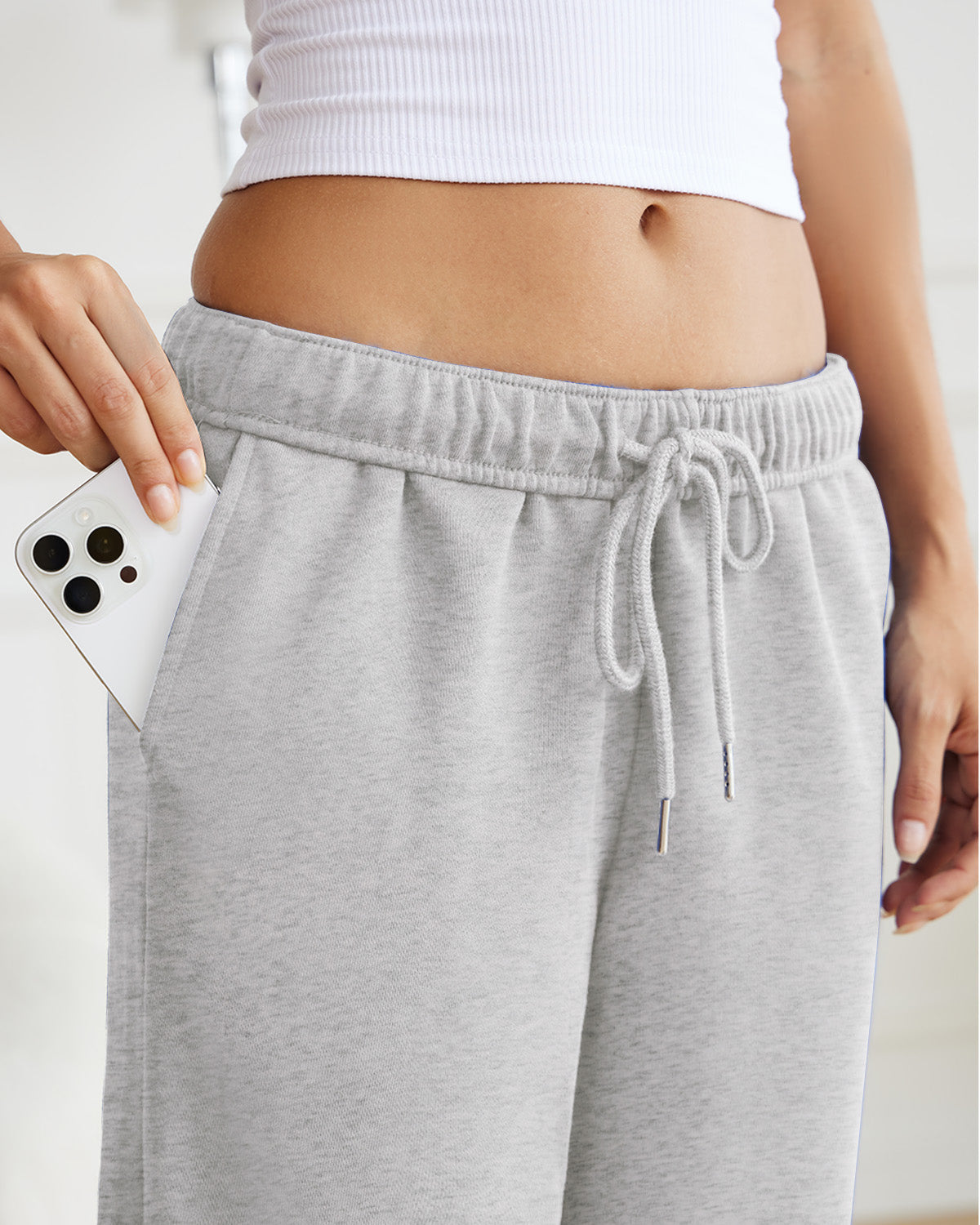 Drawstring Wide Leg Sweatpants
