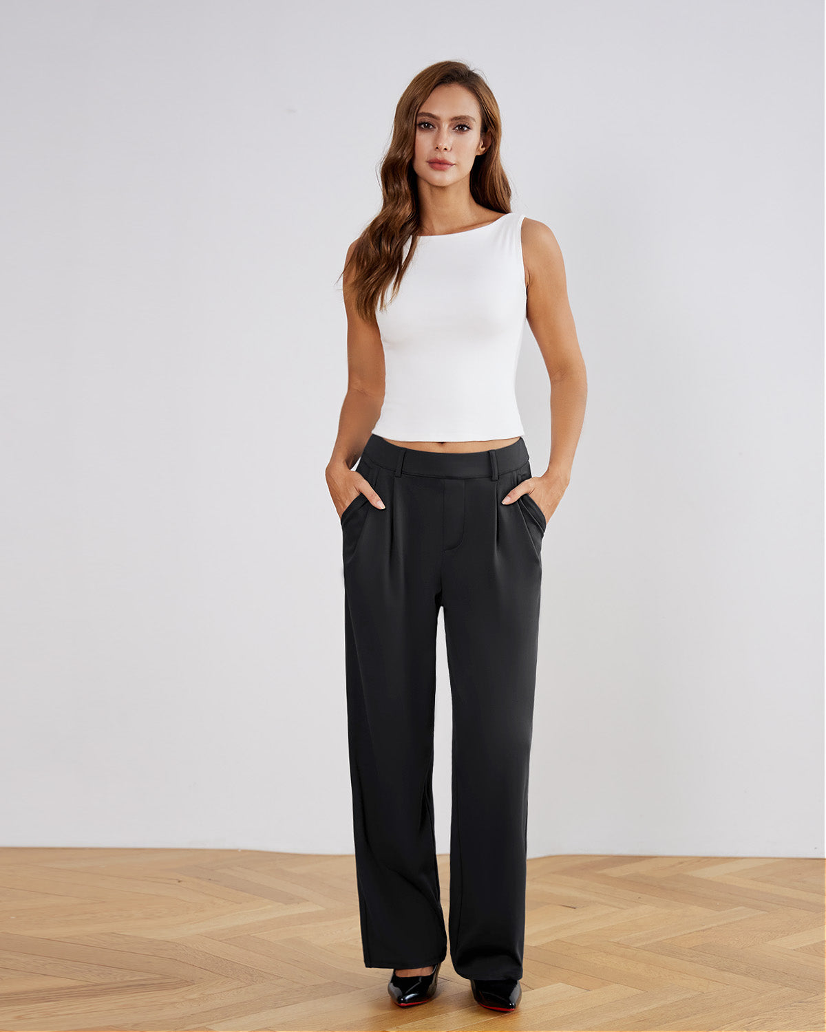 Stretchy High-Rise Office Trousers