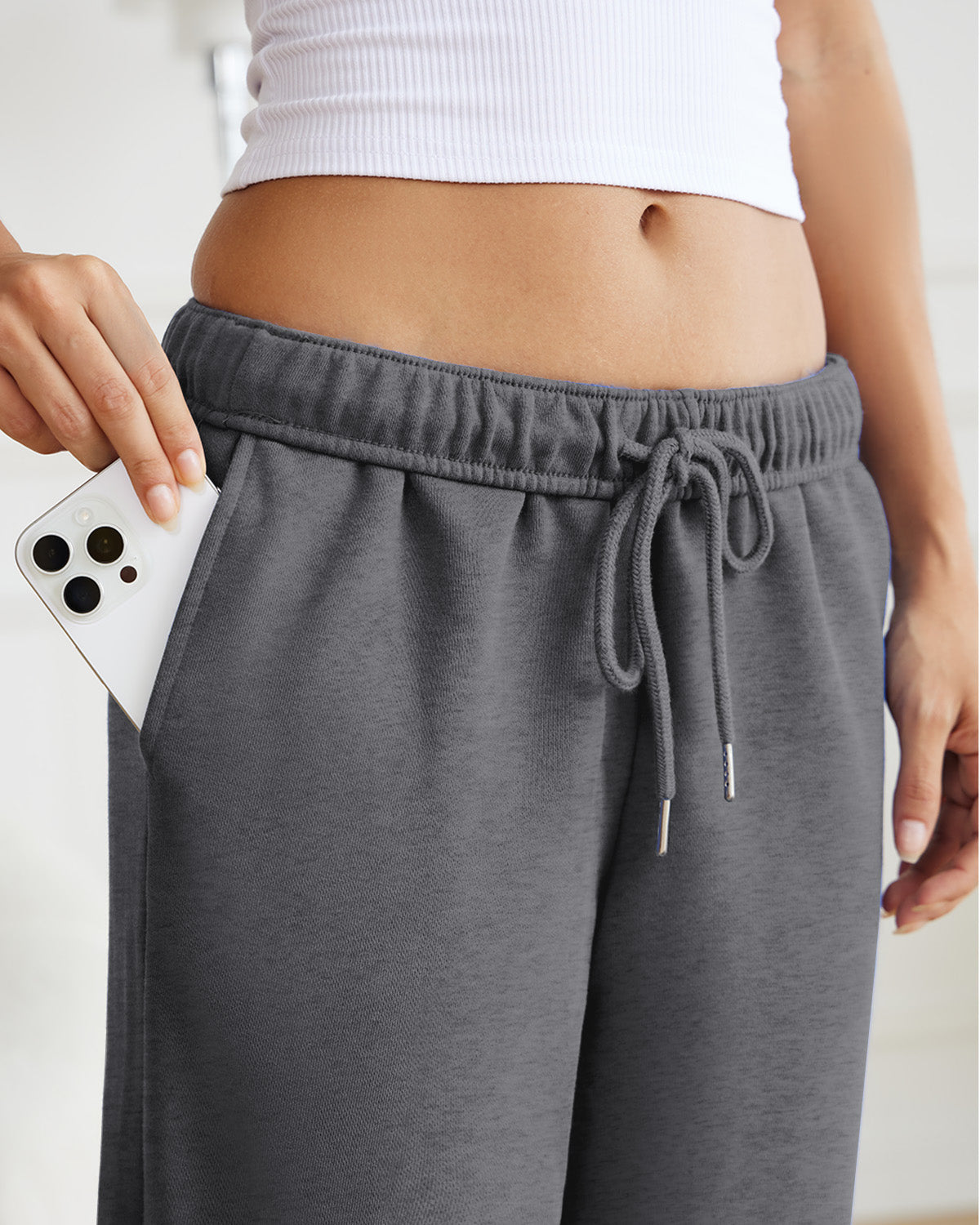 Drawstring Wide Leg Sweatpants