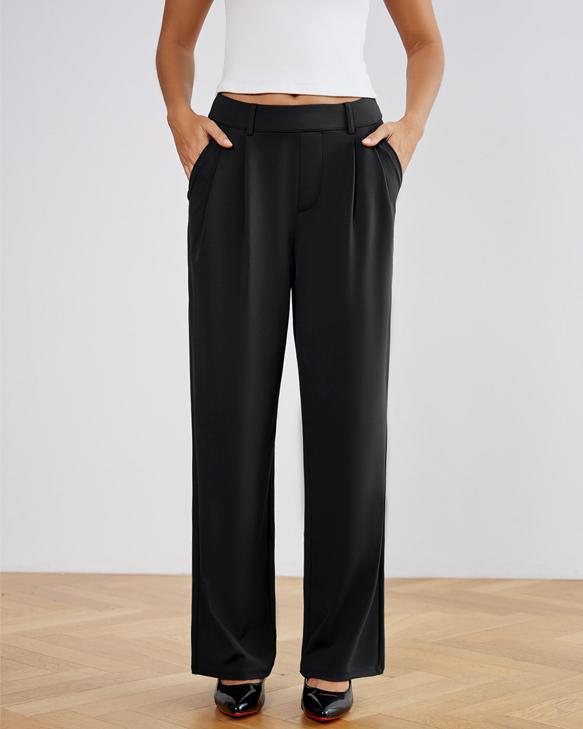 Stretchy High-Rise Office Trousers