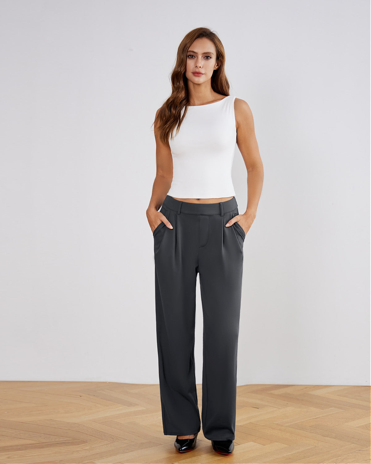 Stretchy High-Rise Office Trousers