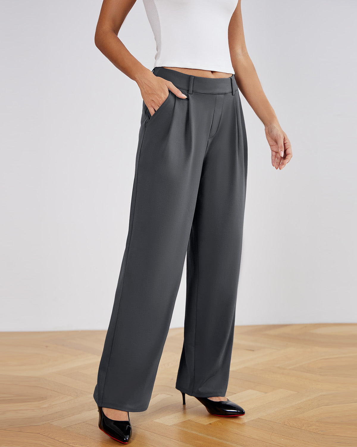 Stretchy High-Rise Office Trousers