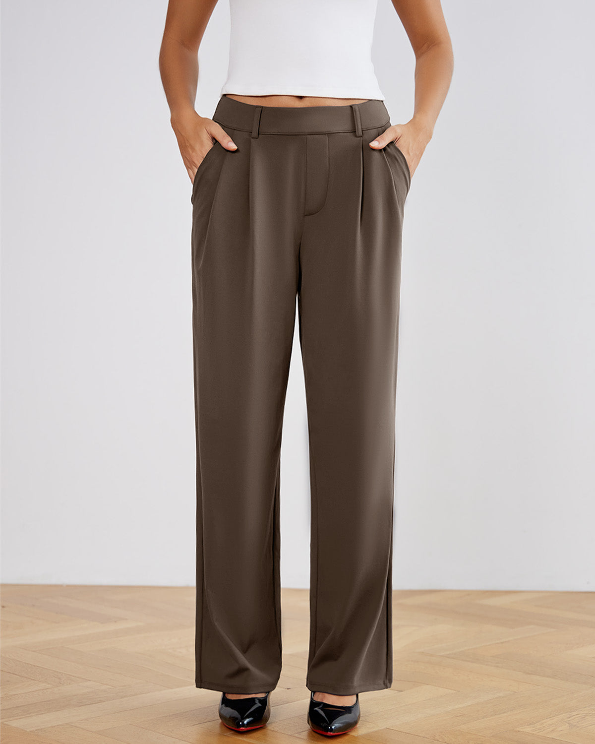 Stretchy High-Rise Office Trousers