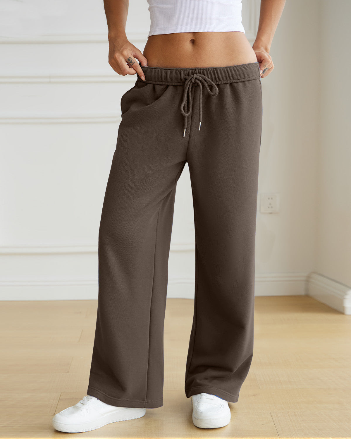 Drawstring Wide Leg Sweatpants