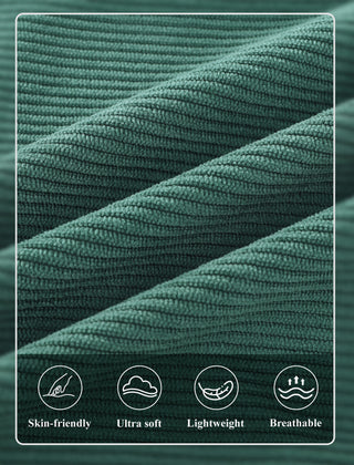 Retro Ribbed Button-Down Top