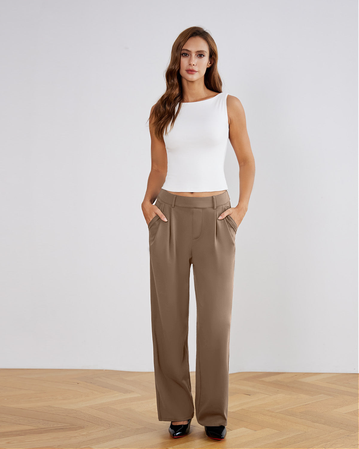 Stretchy High-Rise Office Trousers