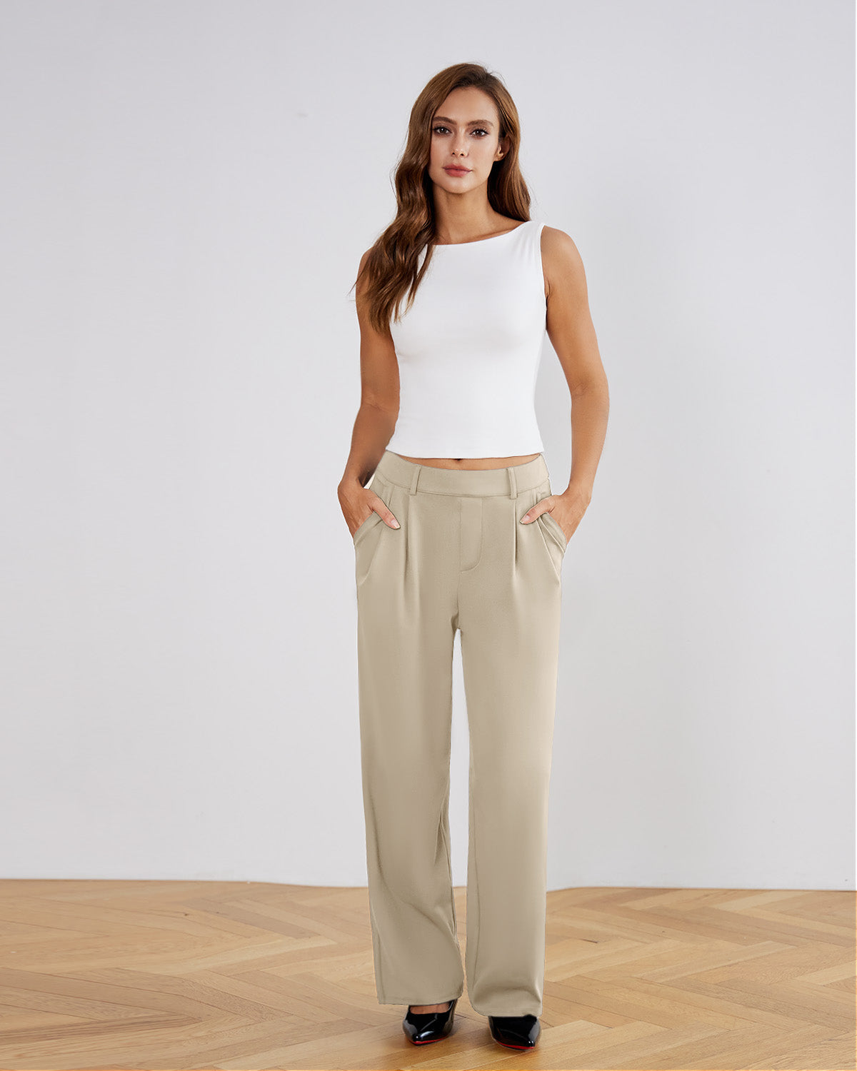 Stretchy High-Rise Office Trousers