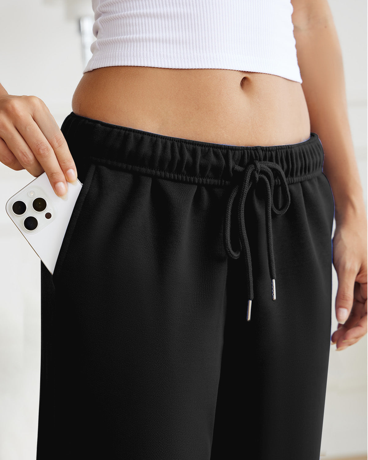 Drawstring Wide Leg Sweatpants