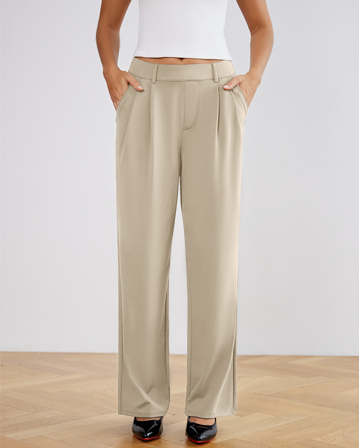 Stretchy High-Rise Office Trousers