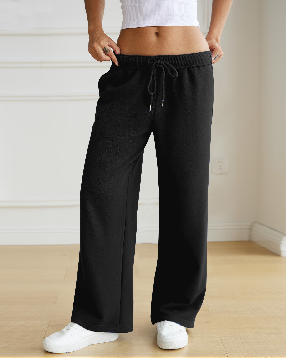 Drawstring Wide Leg Sweatpants