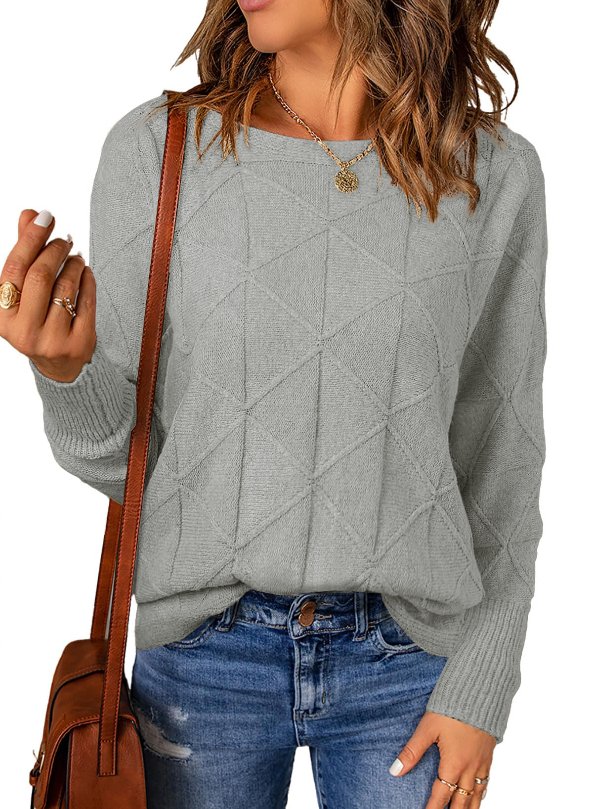 Diamond Stitch Knit Sweater