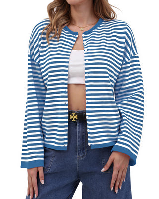 Coastal Stripe Knit Cardigan
