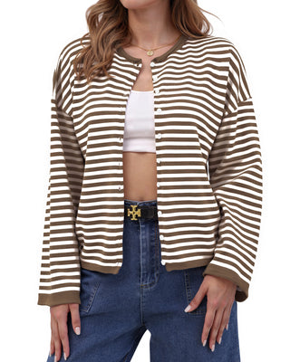 Coastal Stripe Knit Cardigan