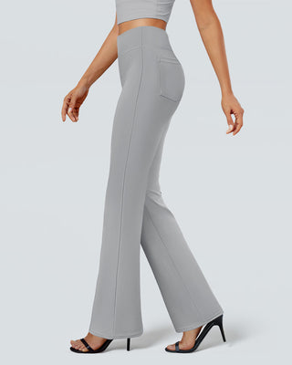 SwanSoft™ Faux-Fly Bootcut Work Trouser