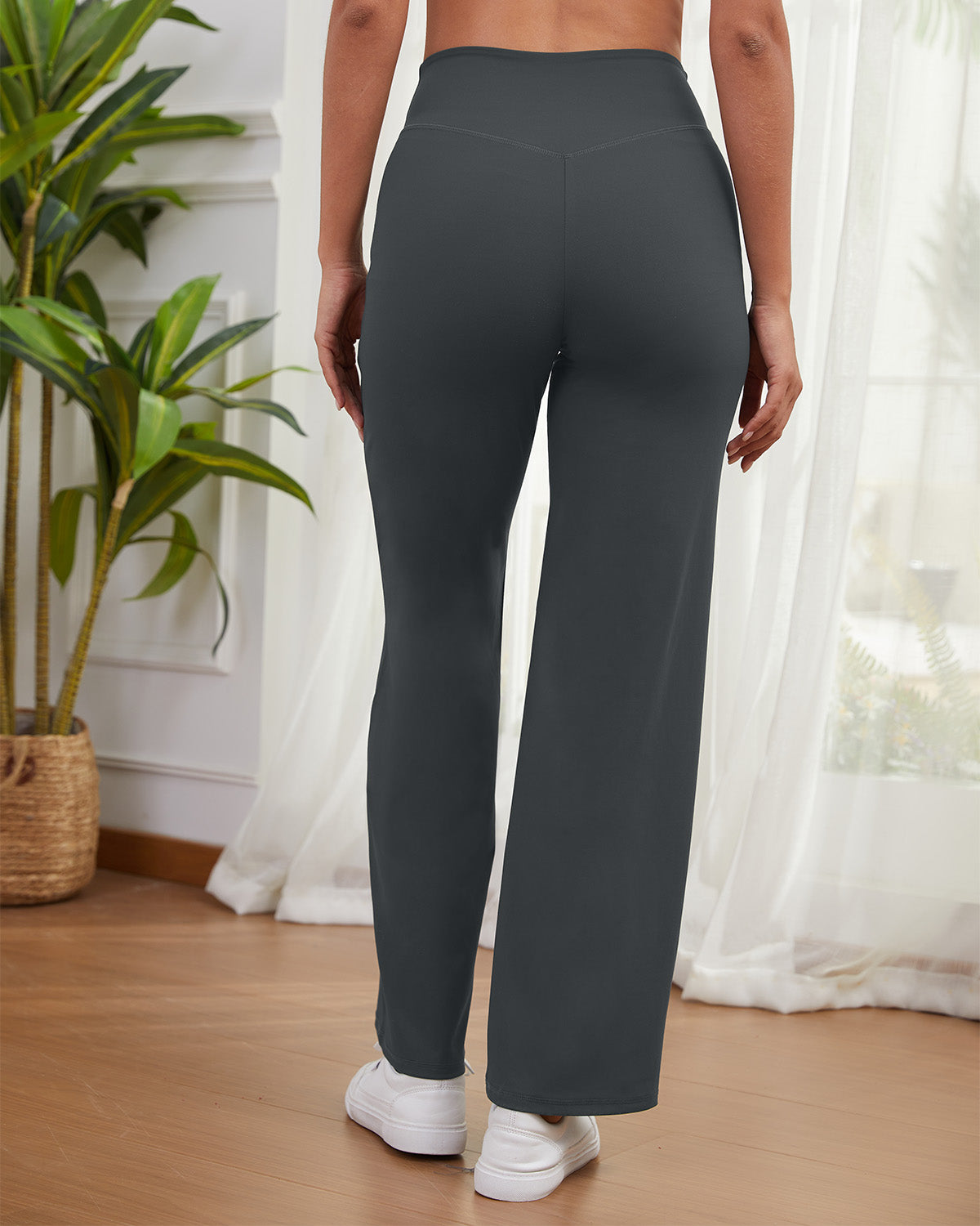Crossover Waist Wide Leg Yoga Pants