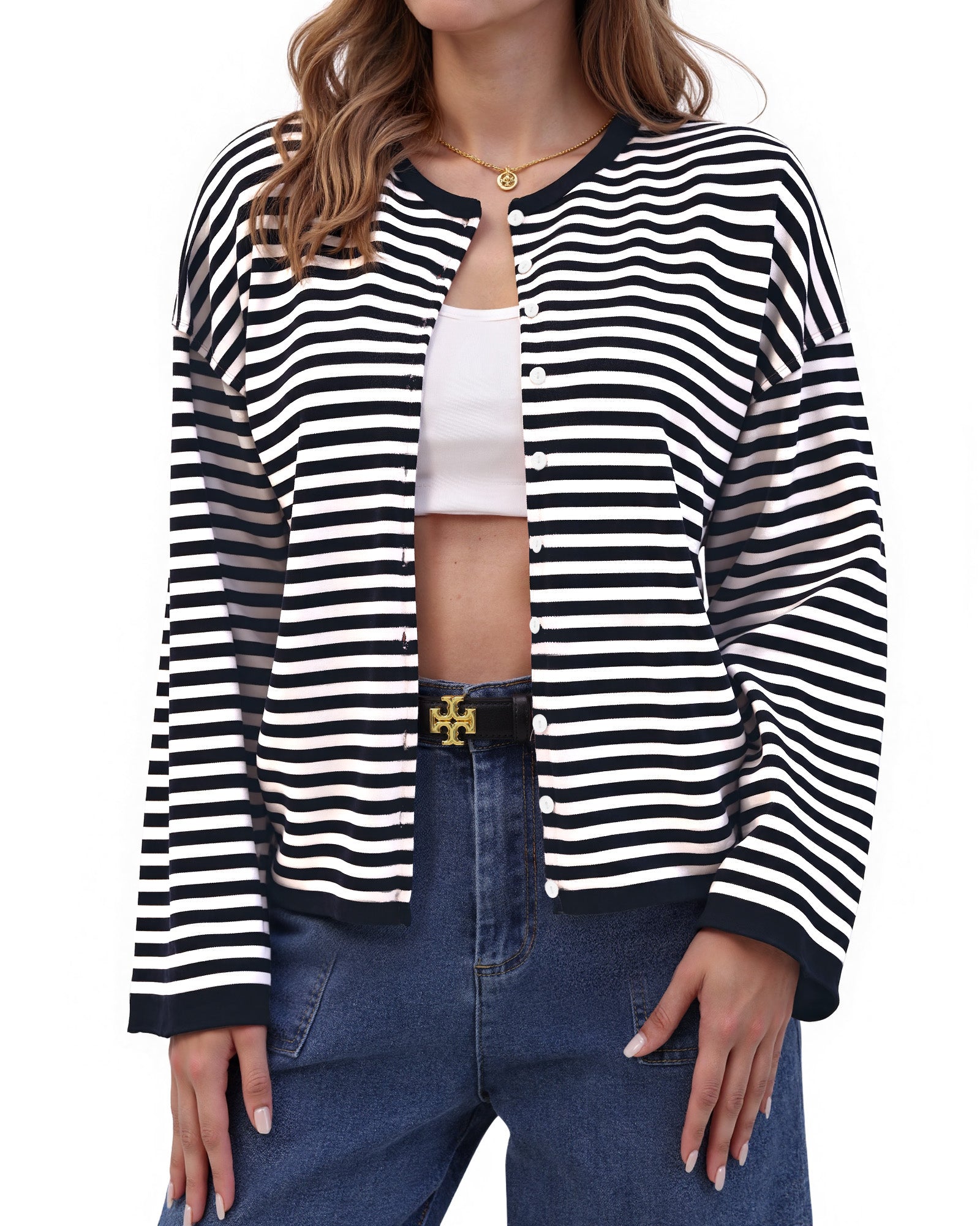 Coastal Stripe Knit Cardigan