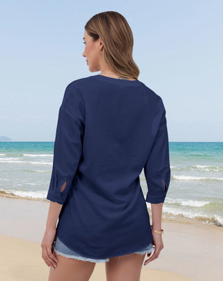 Aura V-Neck Breezy Cotton Top