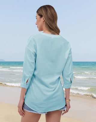 Aura V-Neck Breezy Cotton Top