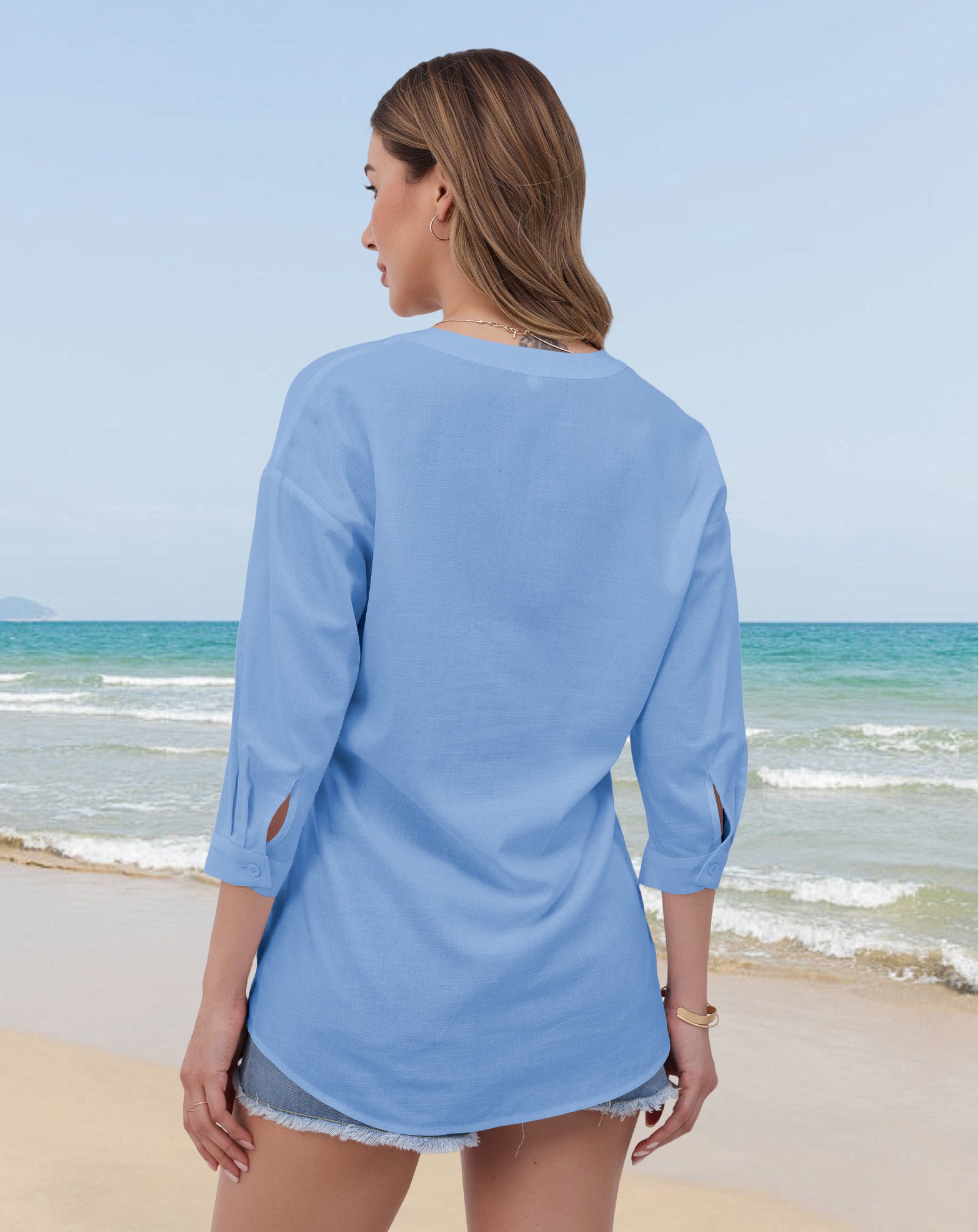 Aura V-Neck Breezy Cotton Top