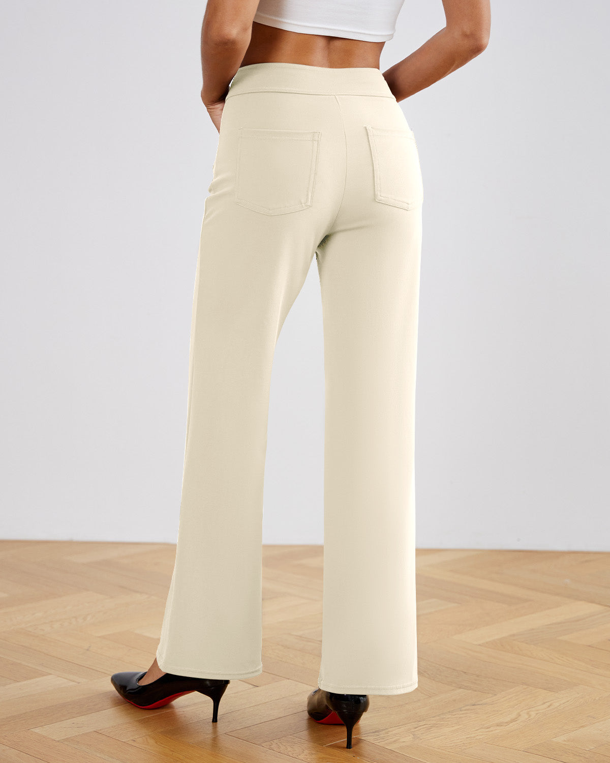 SwanSoft™ Multi-Button Straight Trousers