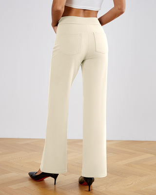 SwanSoft™ Multi-Button Straight Trousers