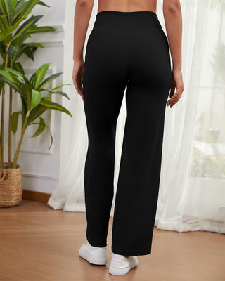 Crossover Waist Wide Leg Yoga Pants