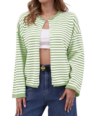 Coastal Stripe Knit Cardigan