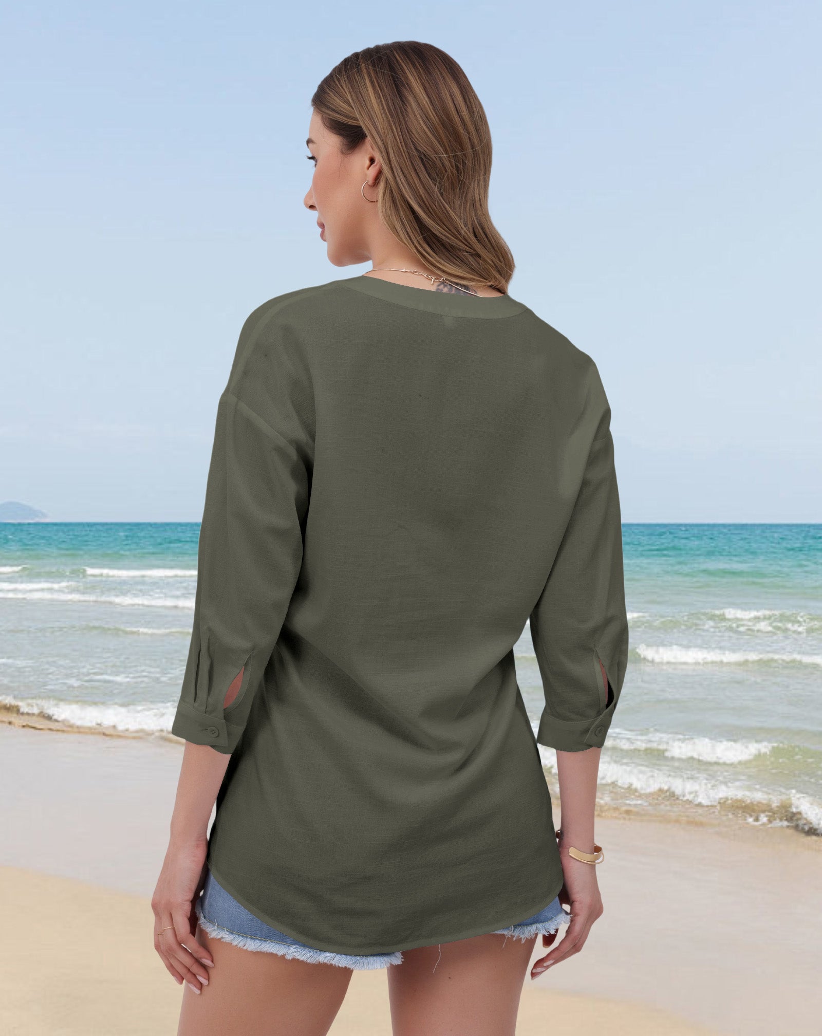 Aura V-Neck Breezy Cotton Top