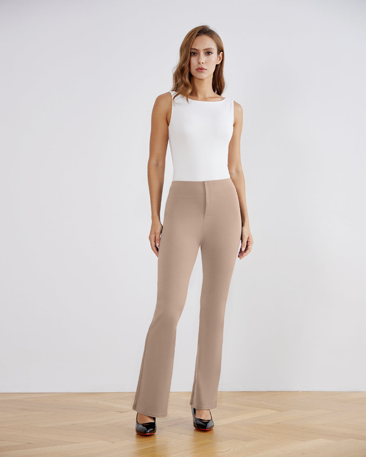 SwanSoft™ Faux-Fly Bootcut Work Trouser