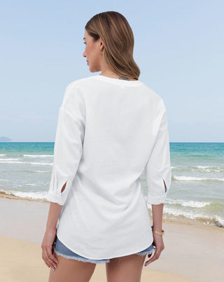 Aura V-Neck Breezy Cotton Top