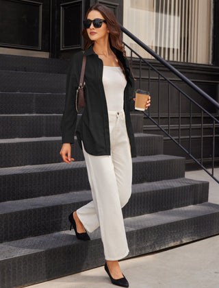 Retro Ribbed Button-Down Top