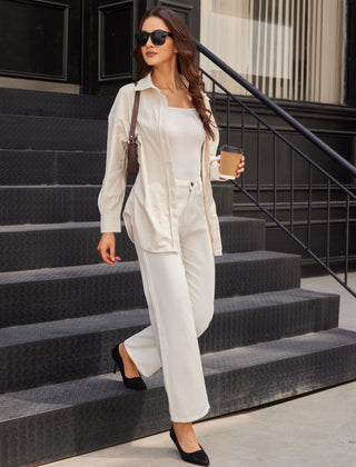 Retro Ribbed Button-Down Top