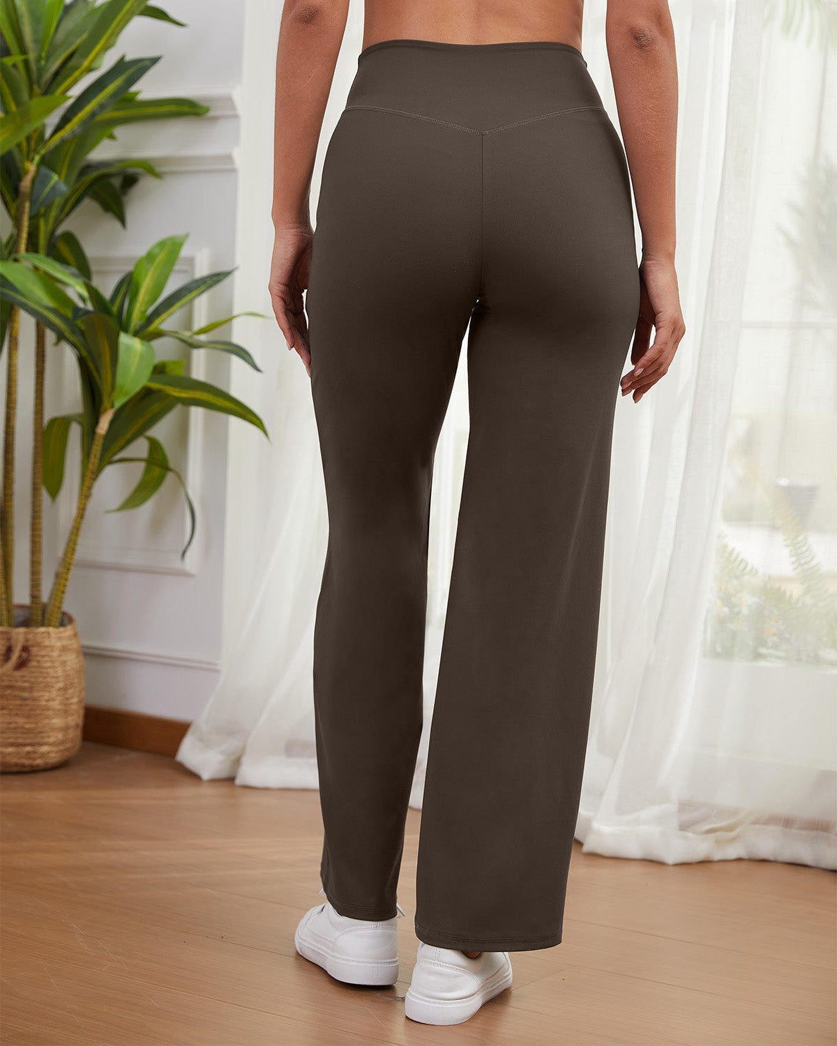 Crossover Waist Wide Leg Yoga Pants