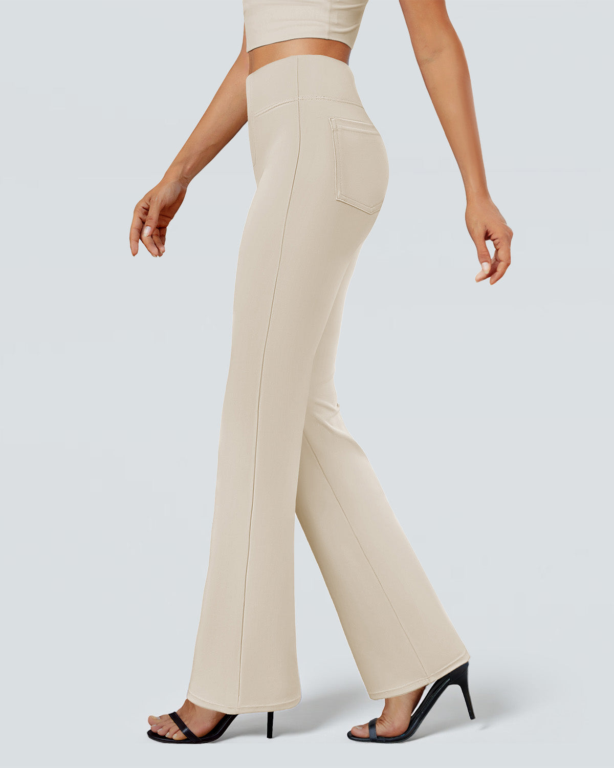 SwanSoft™ Faux-Fly Bootcut Work Trouser