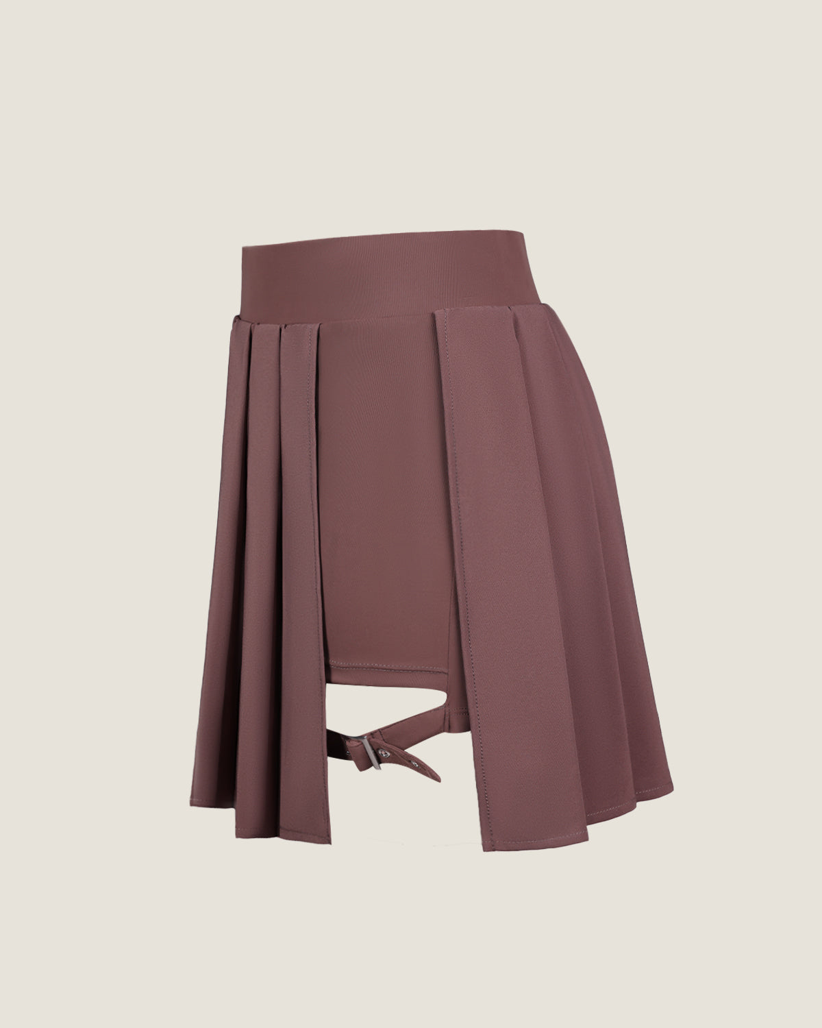 Side Buckle Pleated Skort