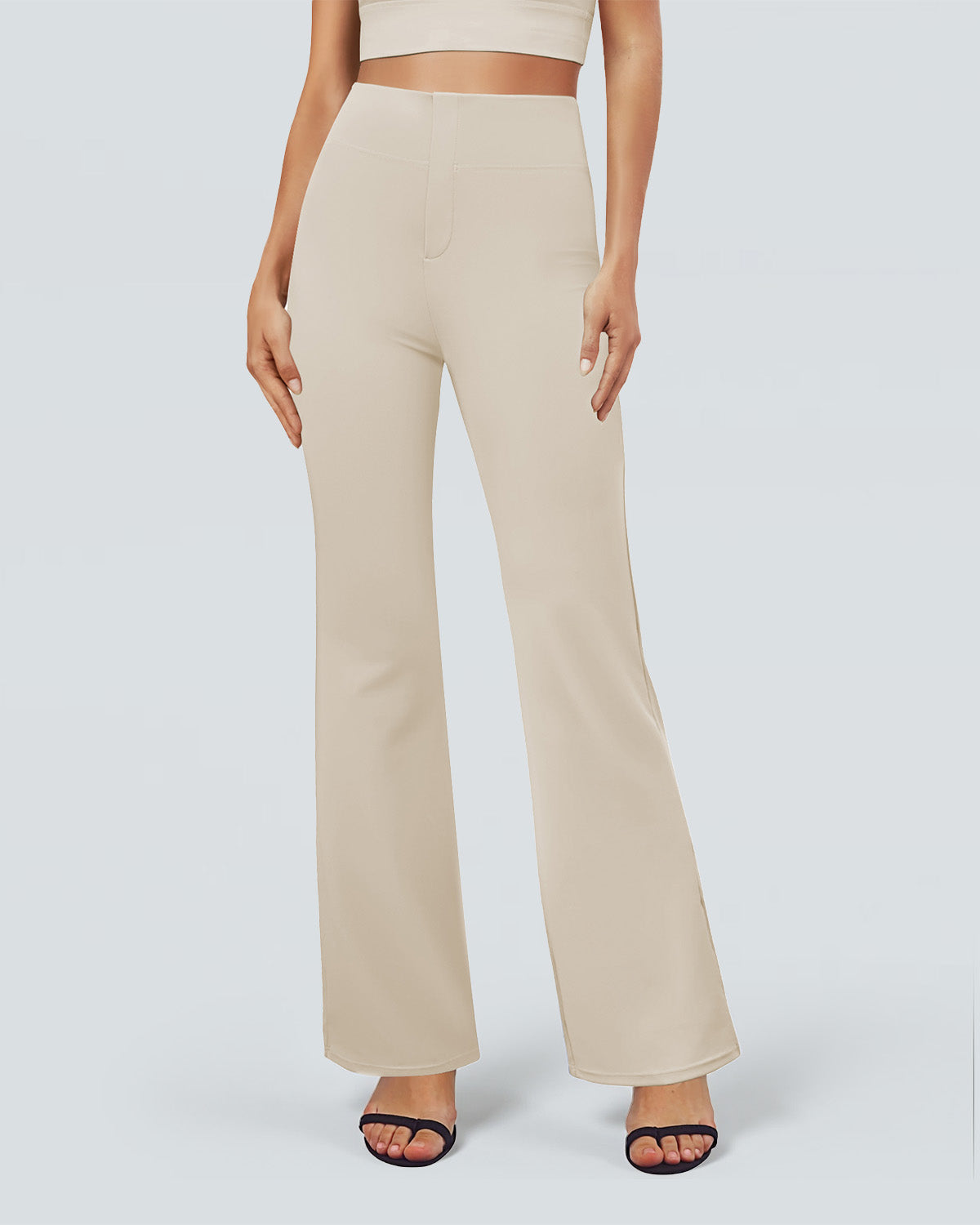 SwanSoft™ Faux-Fly Bootcut Work Trouser