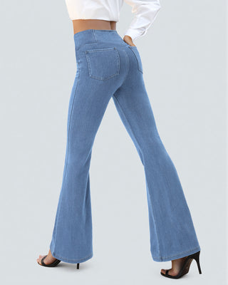 Crossover High Waist Flare Jeans