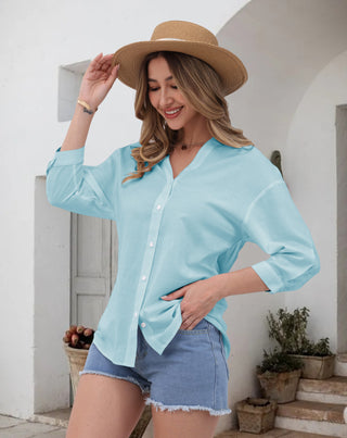 Aura V-Neck Breezy Cotton Top