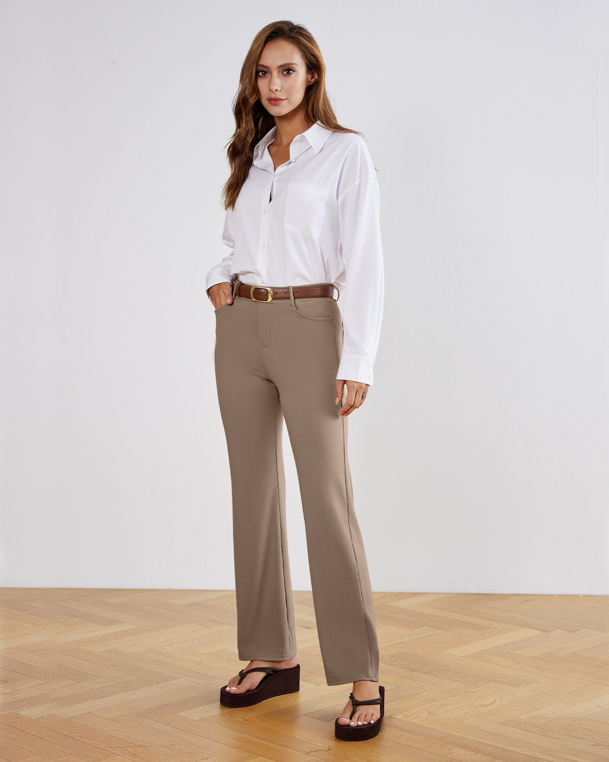 Tailored Stretch Flare Trousers