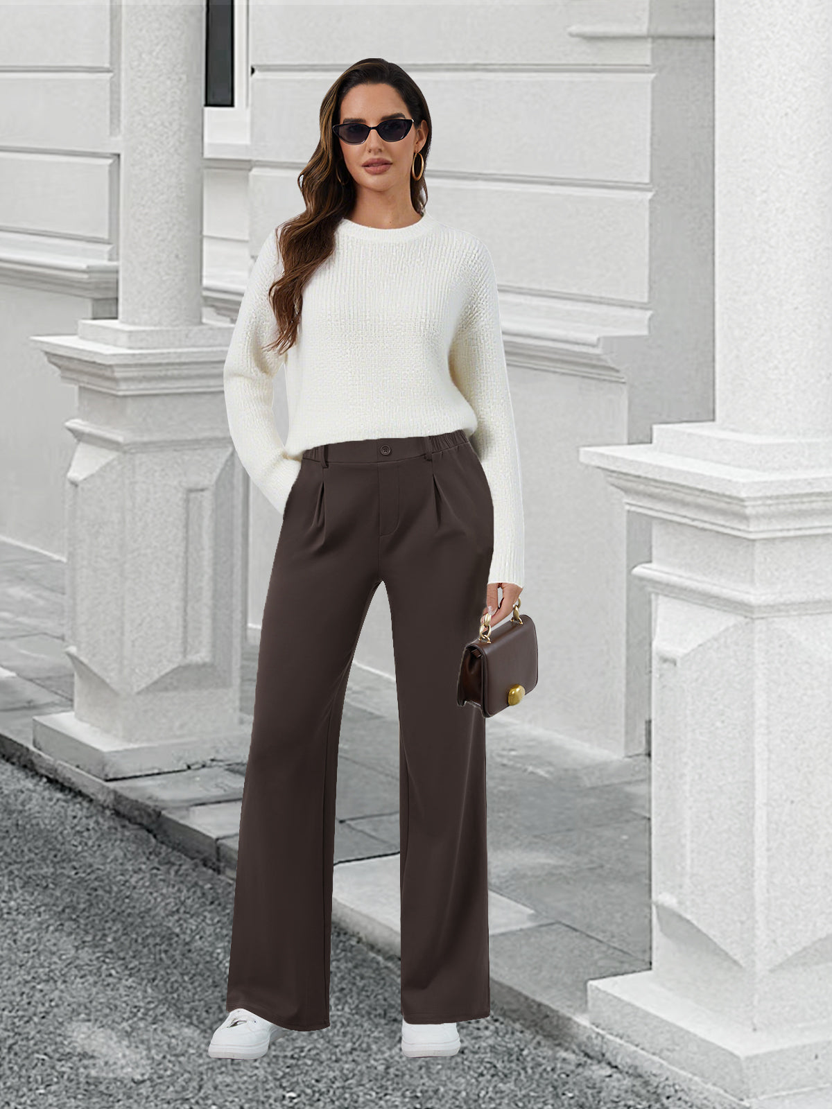 Soft Stretch Wide Leg Work Pants