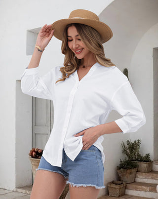 Aura V-Neck Breezy Cotton Top