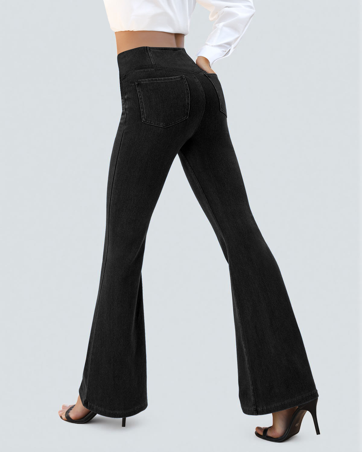 Crossover High Waist Flare Jeans