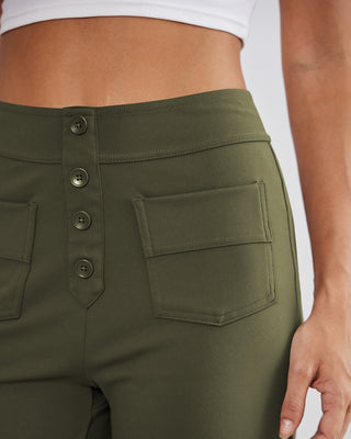 SwanSoft™ Multi-Button Straight Trousers