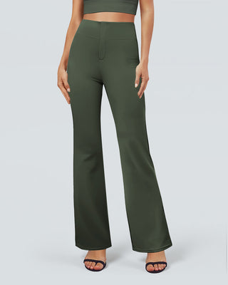 SwanSoft™ Faux-Fly Bootcut Work Trouser