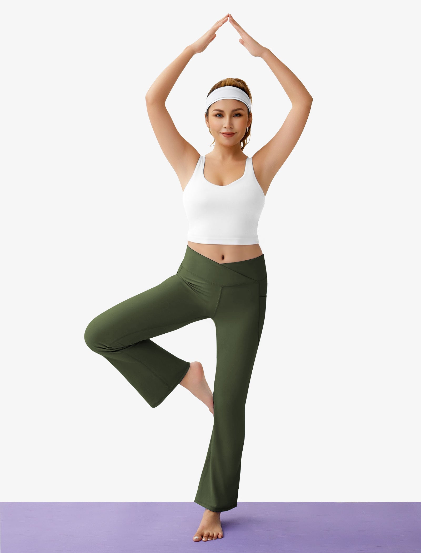 Crossover Flare Pocket Leggings