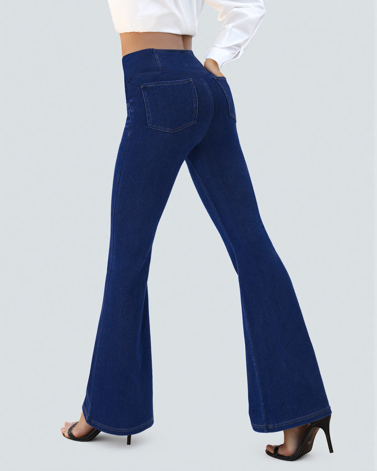 Crossover High Waist Flare Jeans
