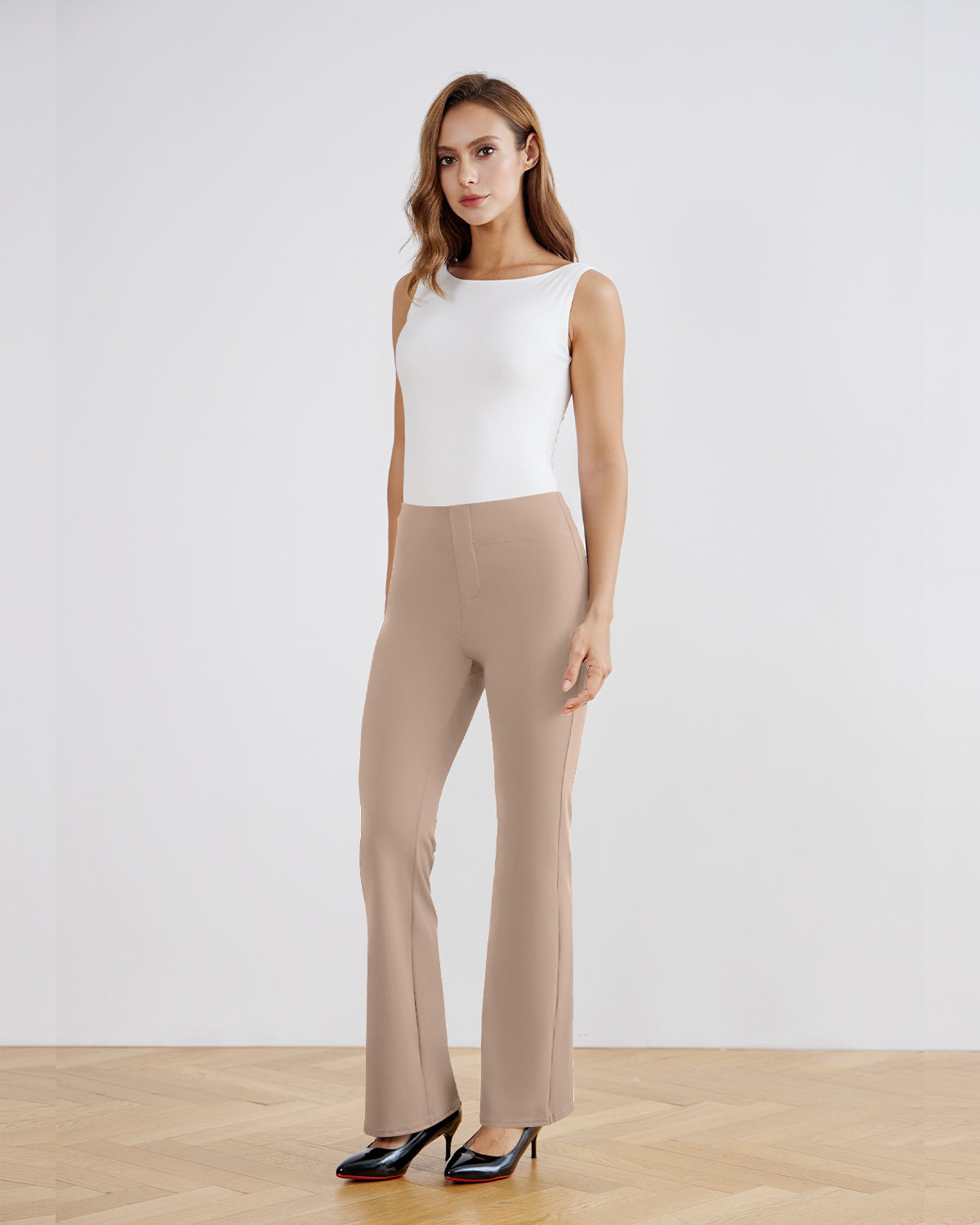 SwanSoft™ Faux-Fly Bootcut Work Trouser